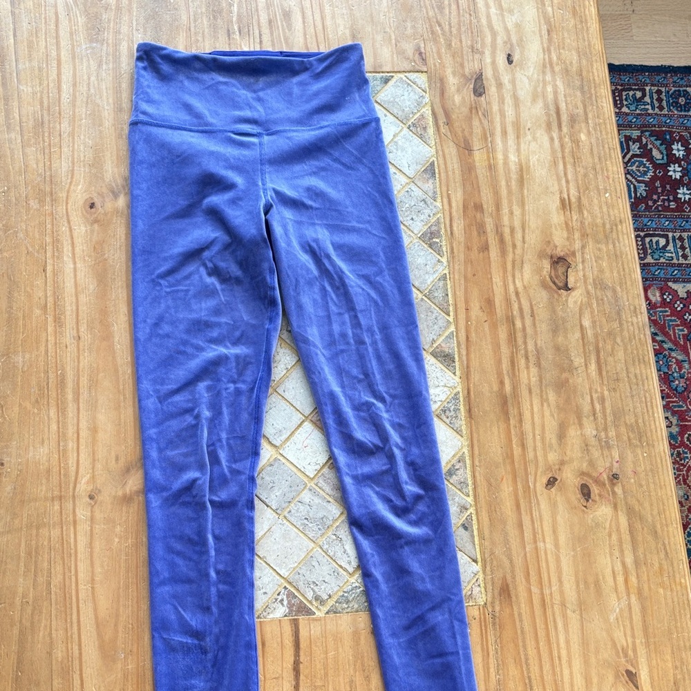 Athleta Royal Blue Elation Velvet Leggings